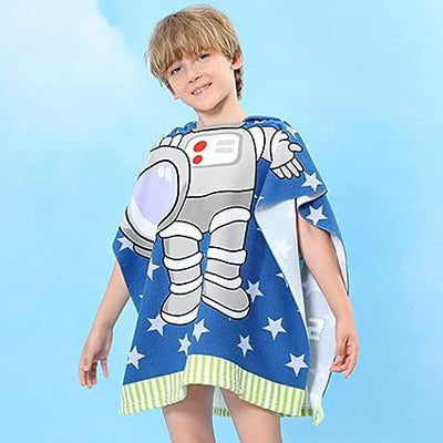 Snuggly Joy: Adorable Cartoon Print Hooded Microfiber Baby Bath Towel - Kidspark
