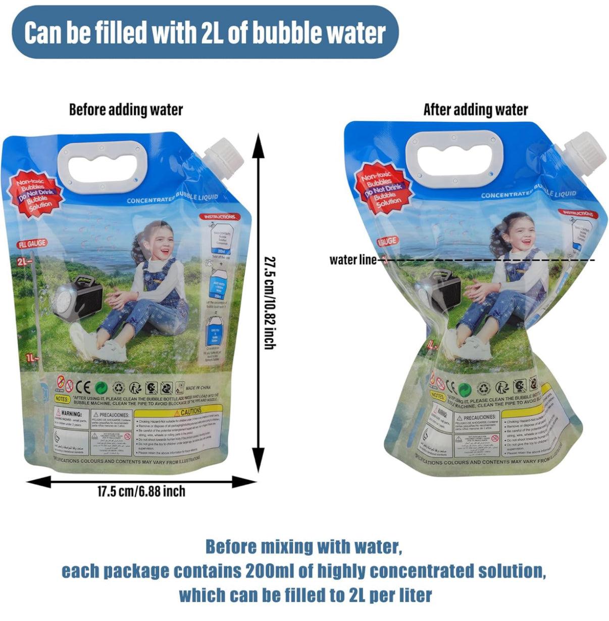 Concentrated Bubble Solution for Bubble Machine, 200ML