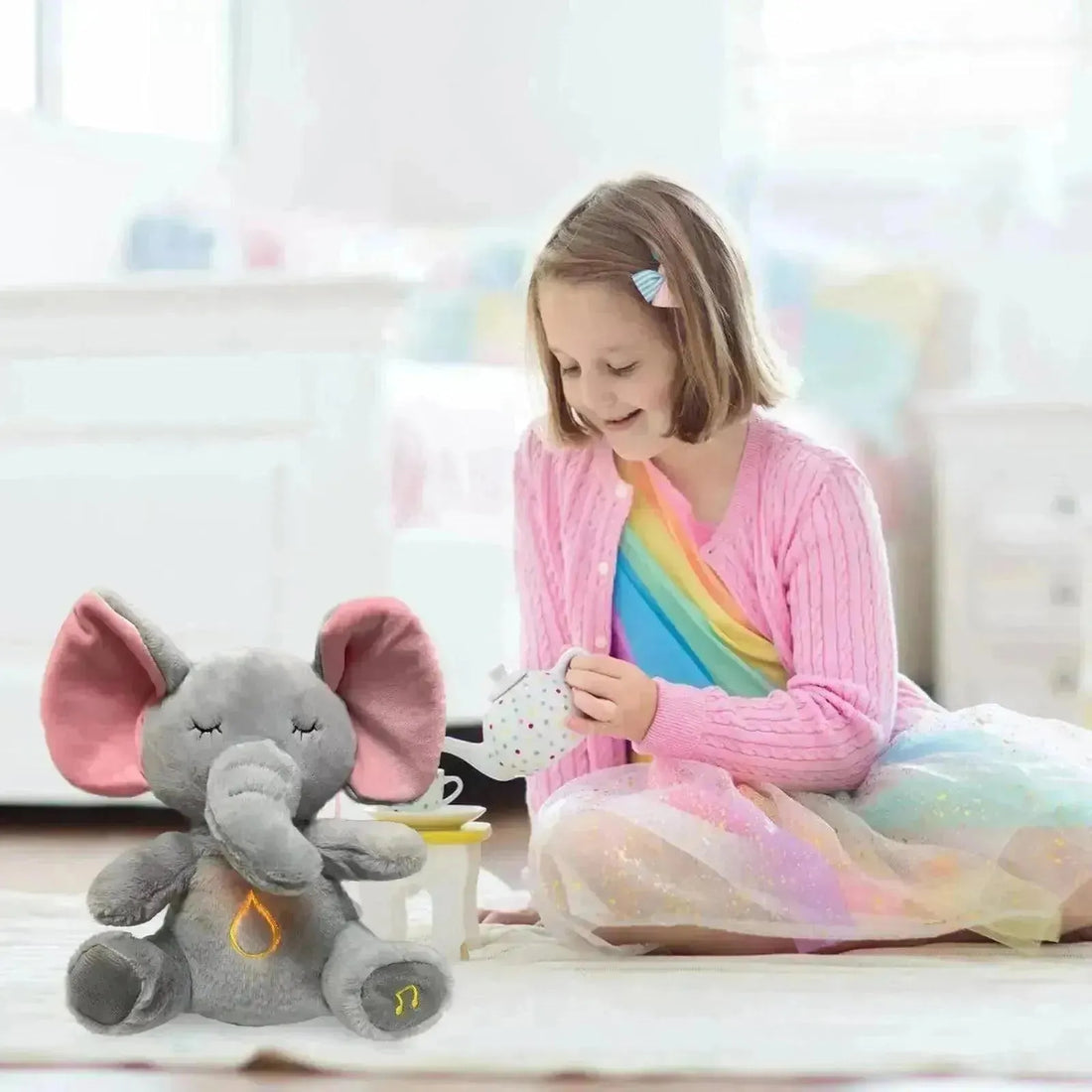 Premium Breathing elephant Plushie with melodious music