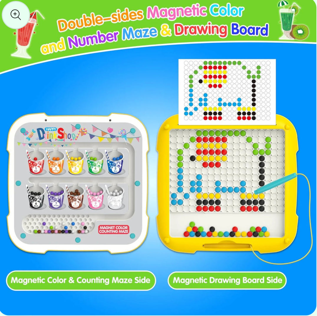 2-in-1 Magnetic Dot Drawing Board & Maze for Kids - Kidspark