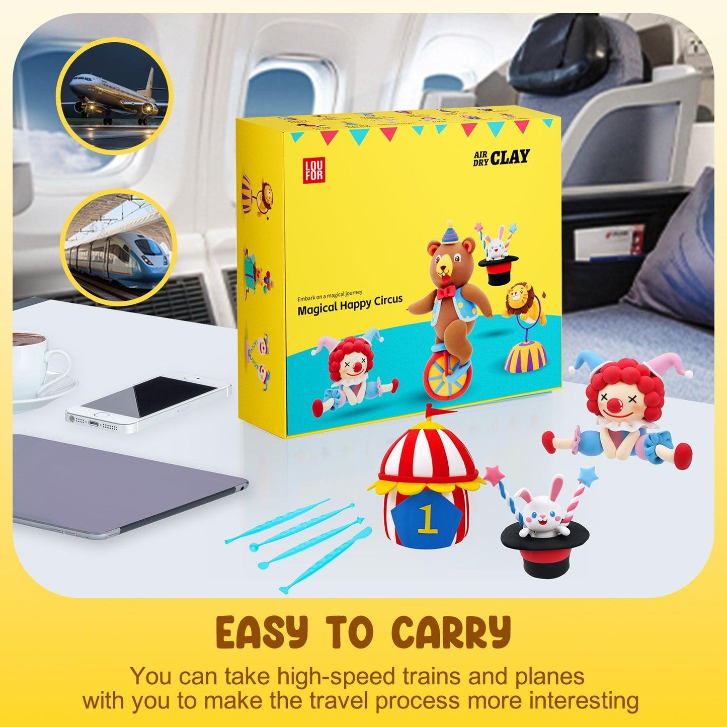 Circus DIY adventure Air Dry Clay 1 pcs - Kidspark