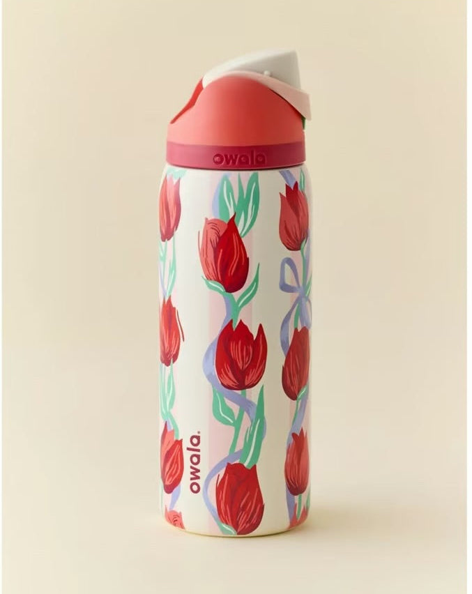 Owala | red tulips | FreeSip - 710ml | 24 oz