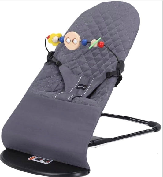 Infant Natural Swing Bouncer | Compact | Foldable and Multi Recline Back | Removable Toybar/Fidget Bar | 0-9 months