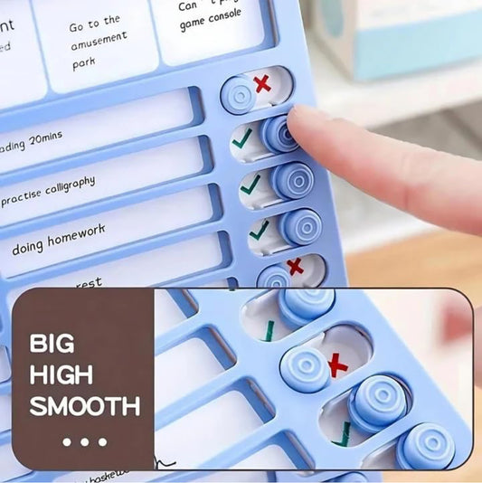 Habit tracker Portable Self-Discipline Chores Chart Daily Checklist Board With 15 Pcs Blank Paper Sliding Morning Routine Chart - Kidspark