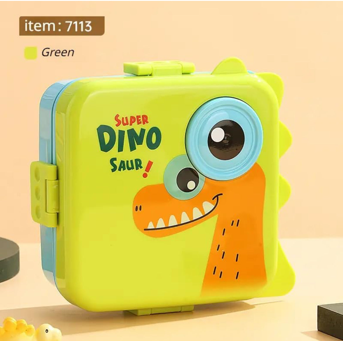 3D Dino plastic 5 compartment, leak-proof,800 ml lunchbox (BPA FREE) - Kidspark
