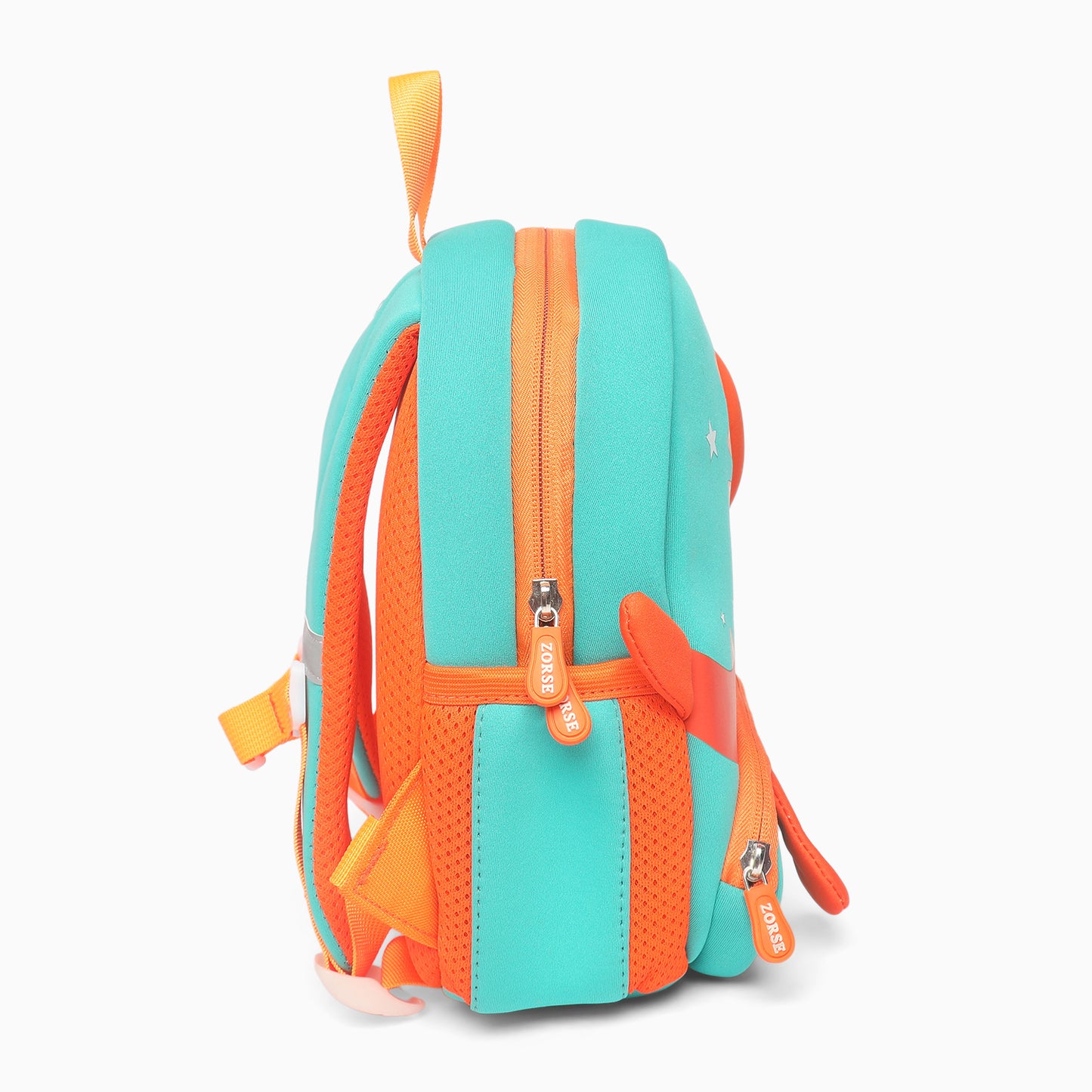 ZORSE Dino Premium Quality 3D dual zip Backpack for kindergarten kids small size (orange) - Kidspark