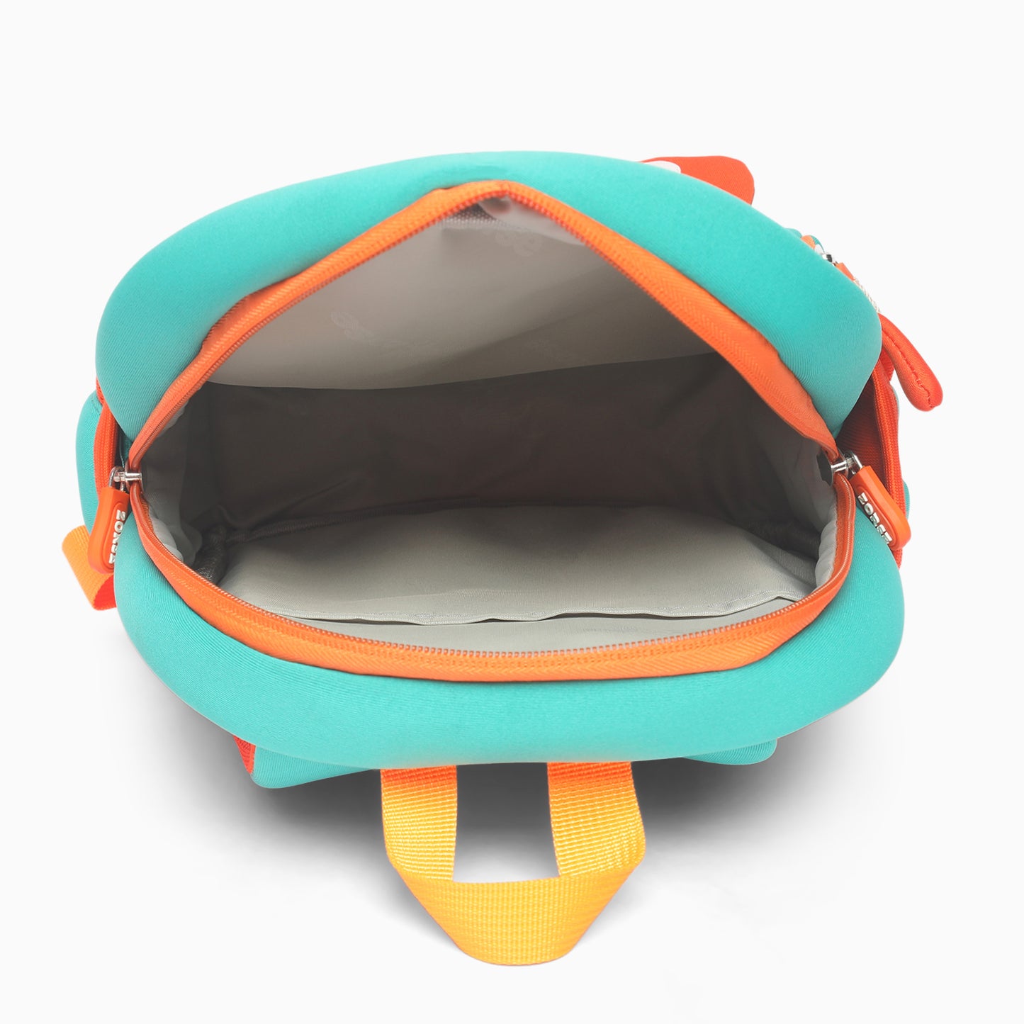 ZORSE Dino Premium Quality 3D dual zip Backpack for kindergarten kids small size (orange) - Kidspark