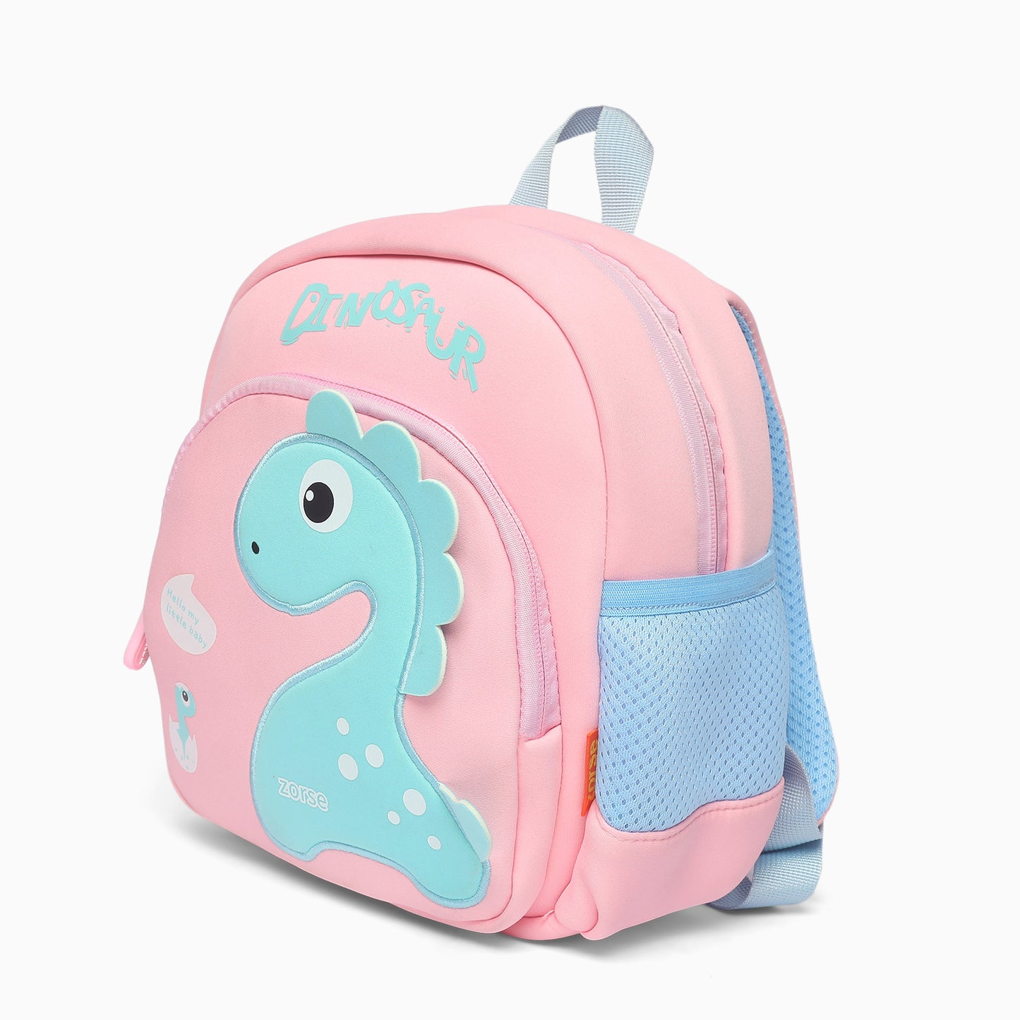 ZORSE Premium Quality 3D Dino dual zip Backpack for kindergarten kids medium size (pink) - Kidspark