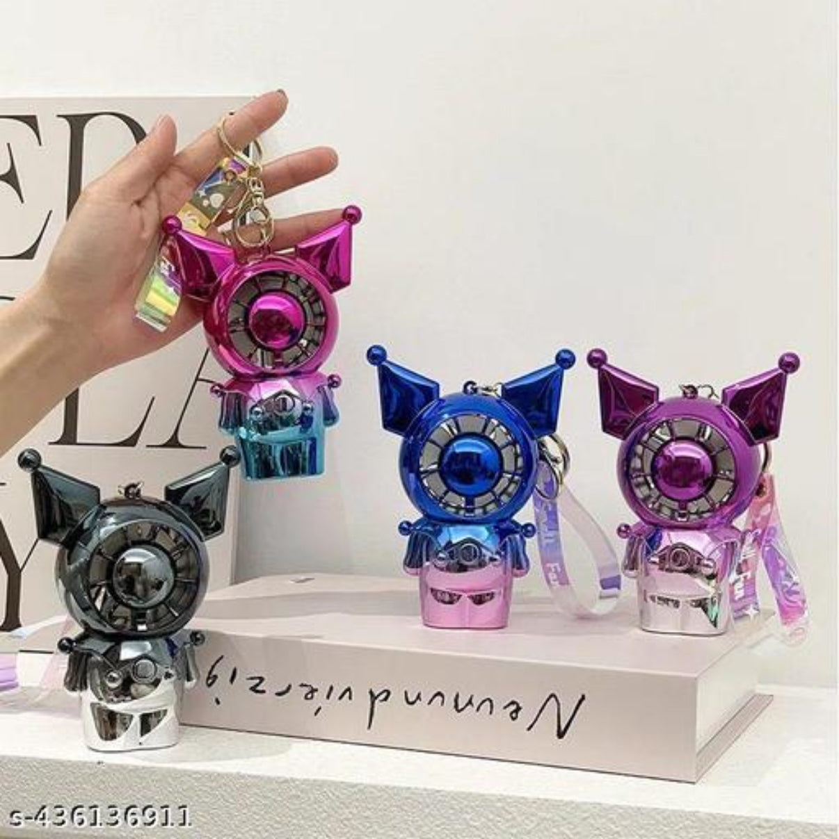 Portable keychain fan | rechargeable | compact (kuromi style)