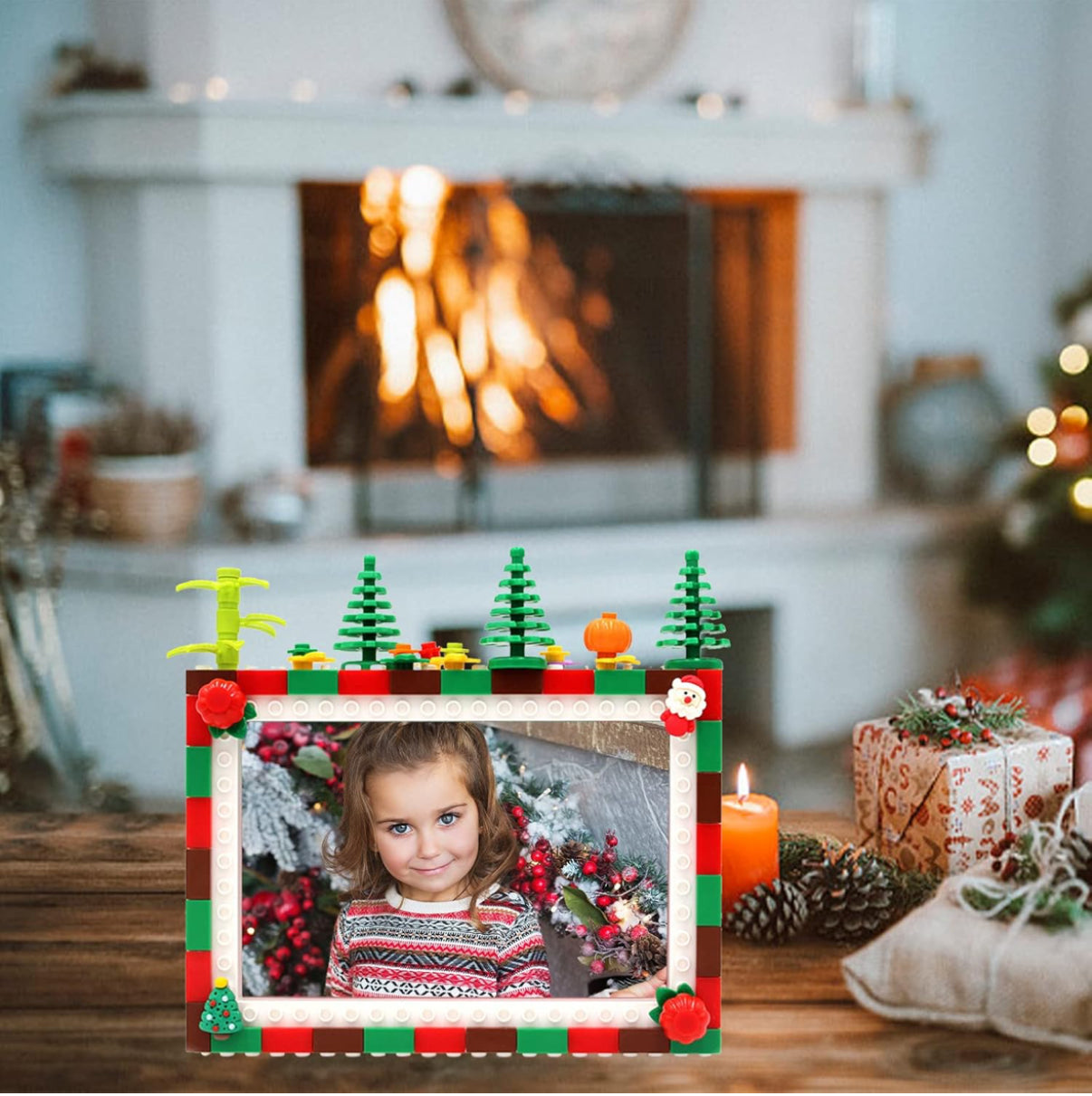 Building blocks DIY lovely Christmas photo frame! ( 4’ X 6’ )