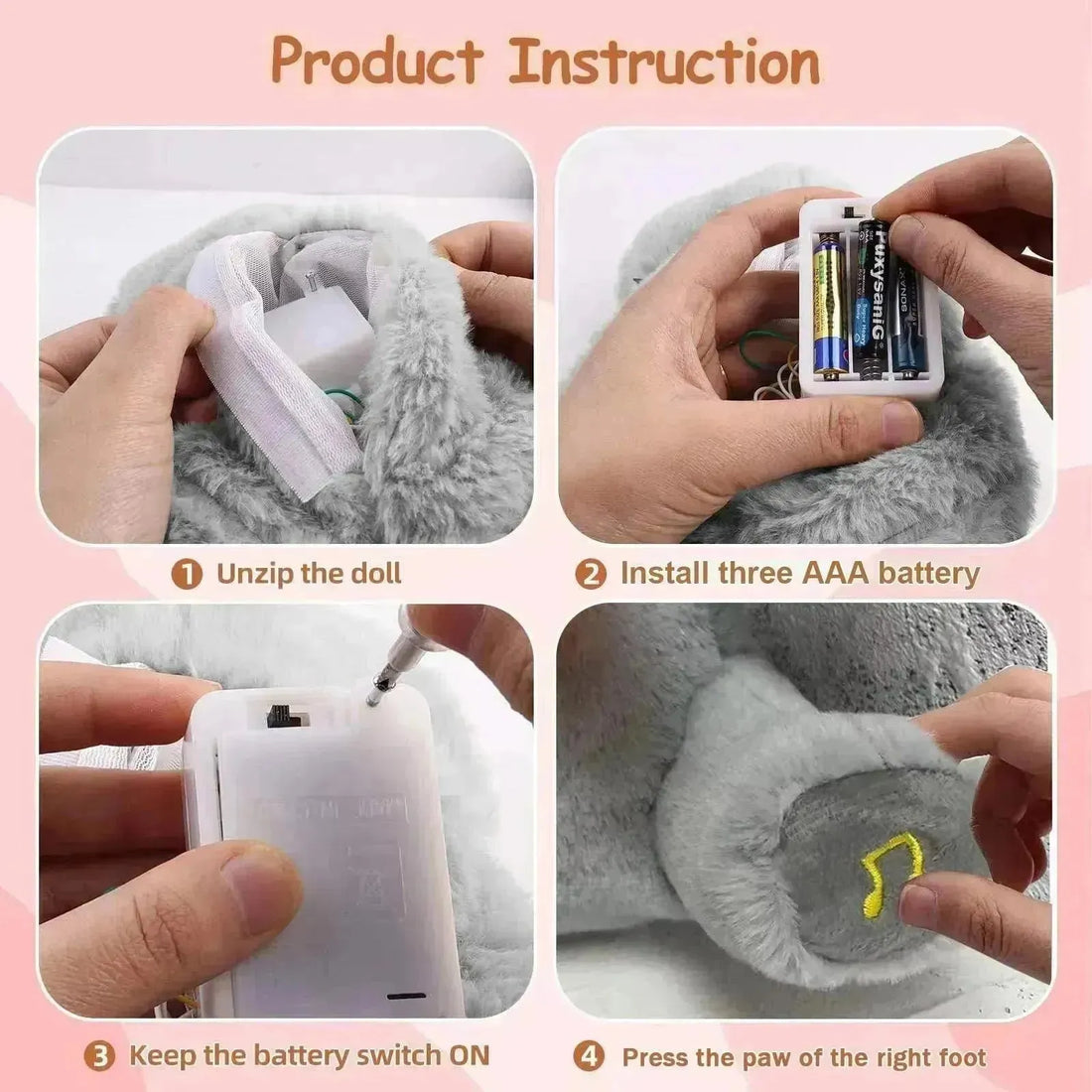 Premium Breathing elephant Plushie with melodious music