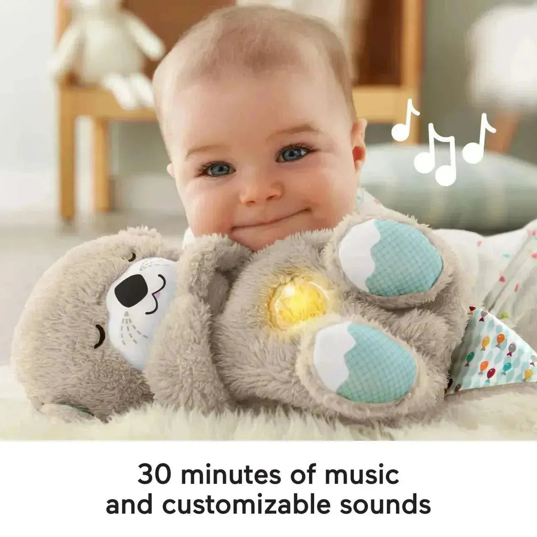 Premium Breathing Baby Otter Plushie with melodious music