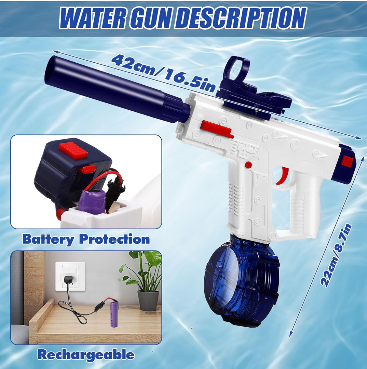 Water Arms - Vector electronic water gun | 20-32 ft range - Kidspark