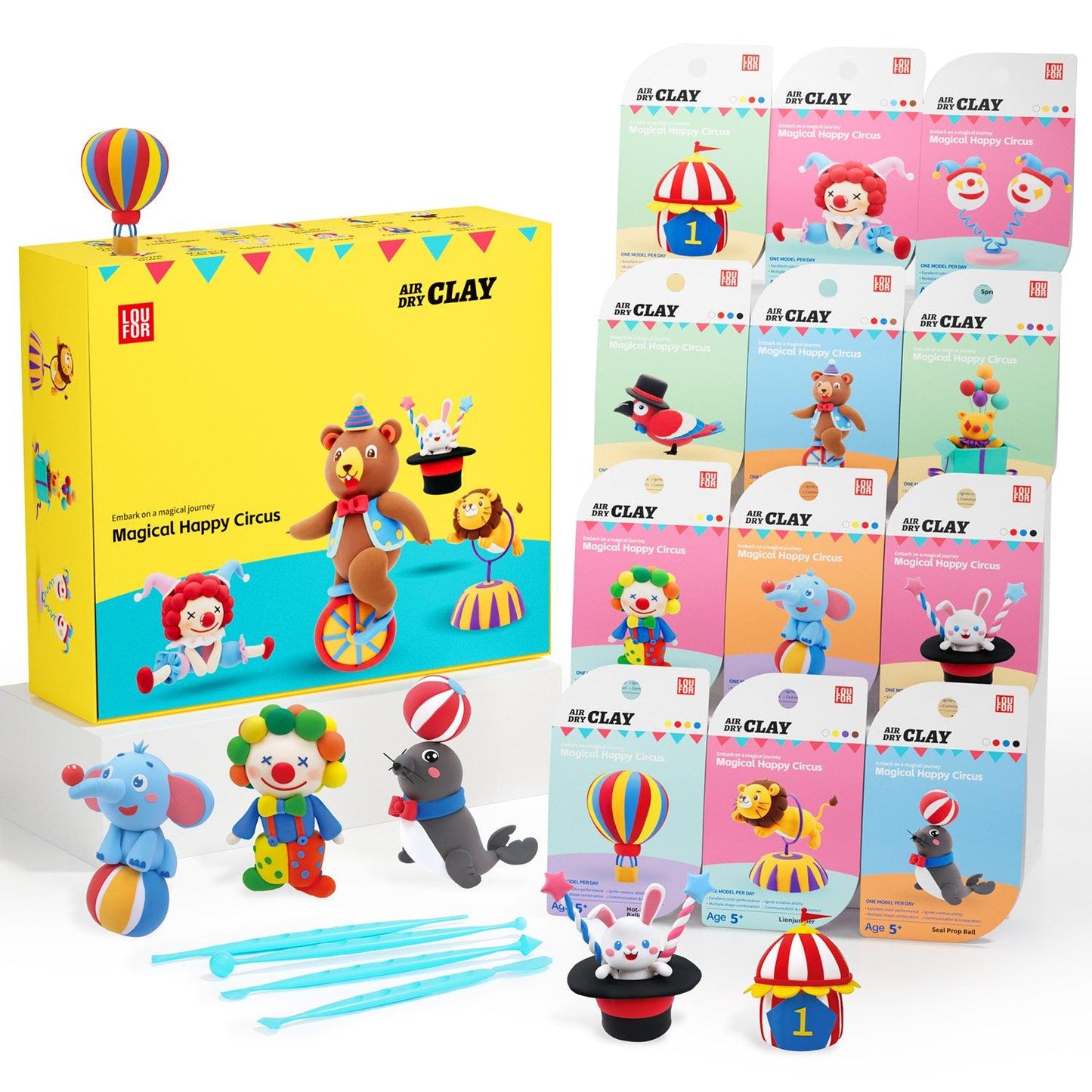 Circus DIY adventure Air Dry Clay 1 pcs - Kidspark