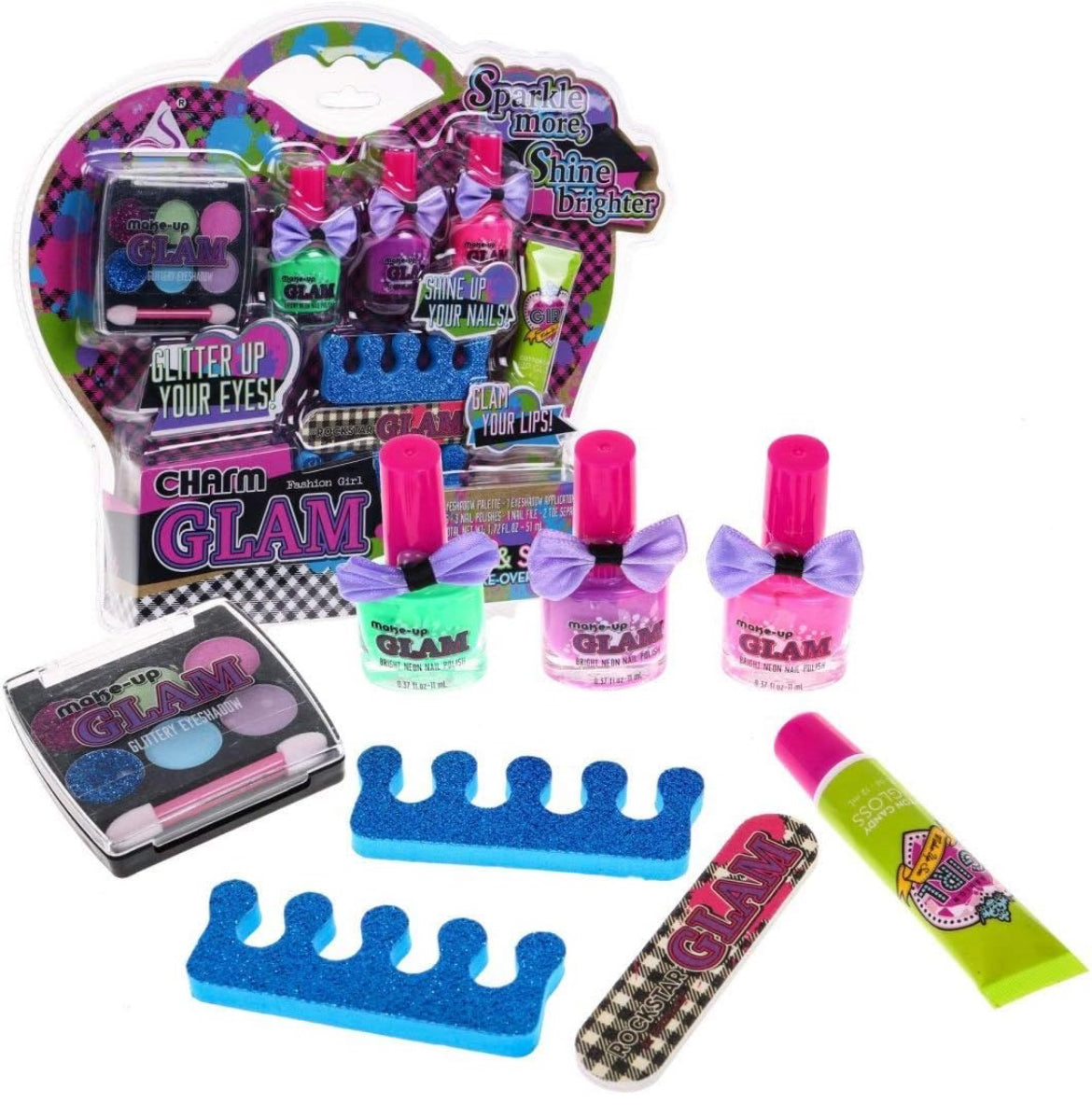 GLAM glitter & shine nail make over set for your tots - Kidspark