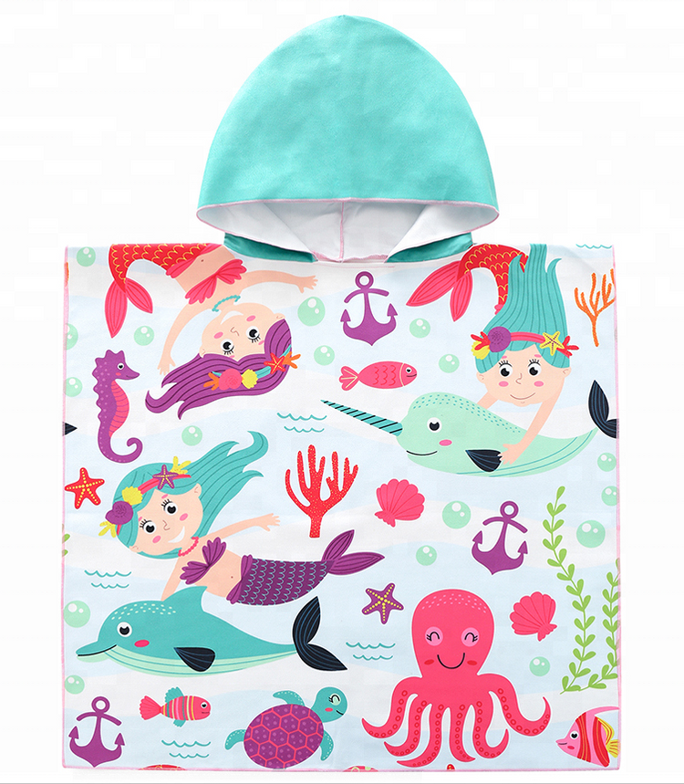 Snuggly Joy: Adorable Cartoon Print Hooded Microfiber Baby Bath Towel - Kidspark