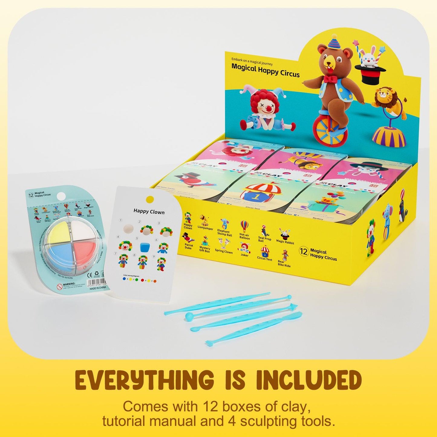 Circus DIY adventure Air Dry Clay 1 pcs - Kidspark