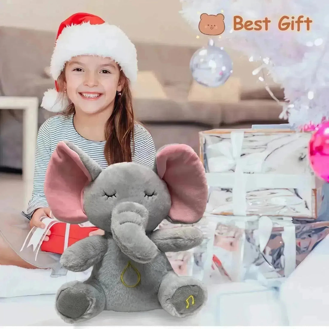 Premium Breathing elephant Plushie with melodious music