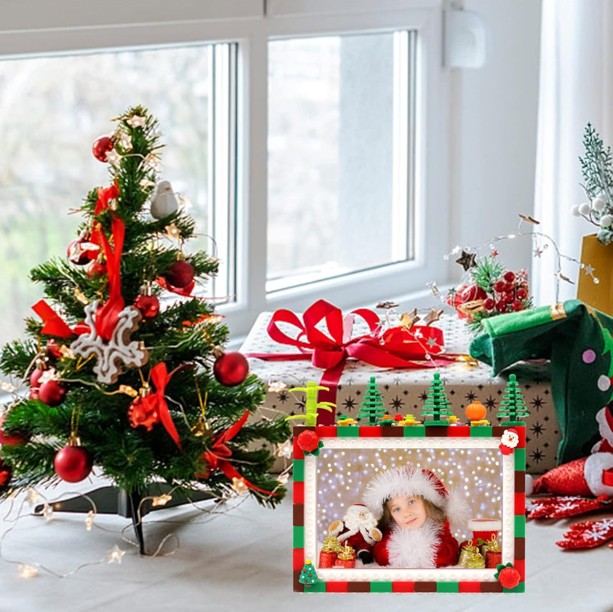 Building blocks DIY lovely Christmas photo frame! ( 4’ X 6’ )