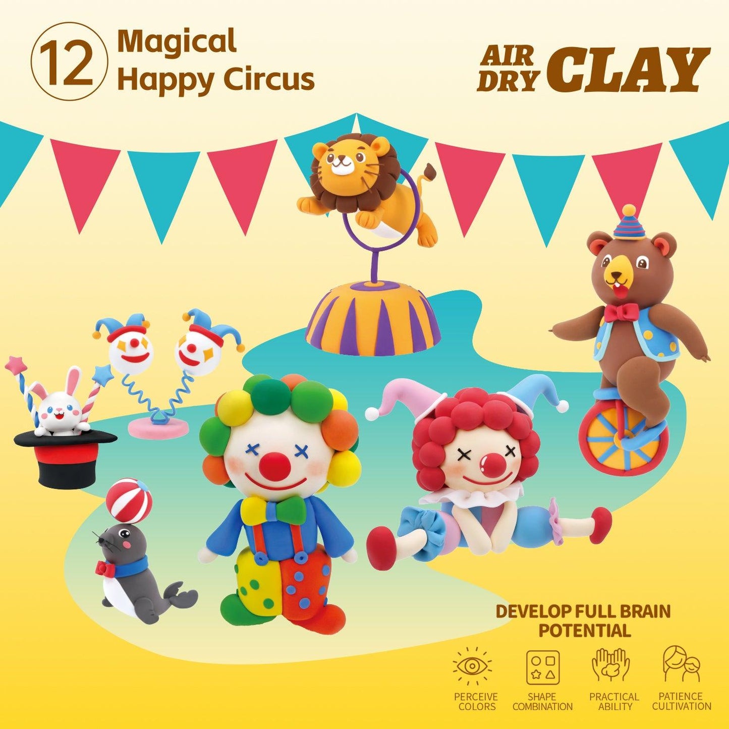 Circus DIY adventure Air Dry Clay 1 pcs - Kidspark