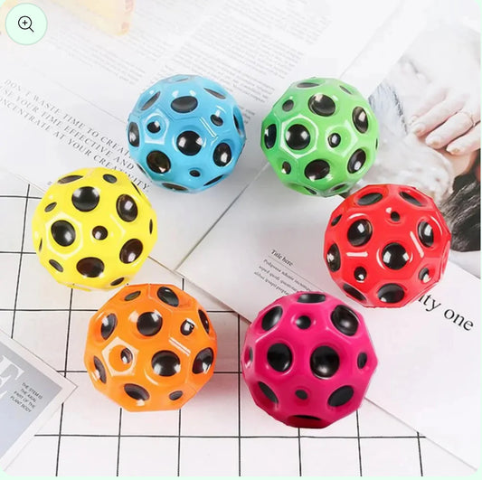Moon Ball Bouncy Coral Ball Anti Stress Ball (Pack of 1 - Multicolor) - Kidspark