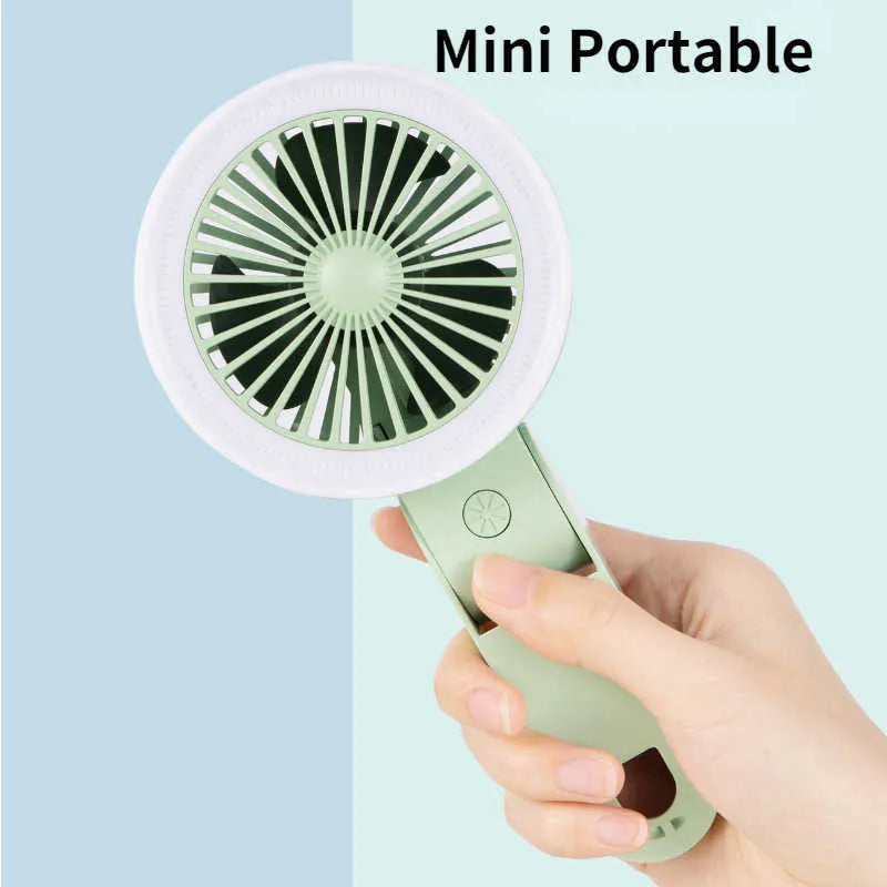 Portable USB Mini Handheld Fan: Folding Fill Light, Multifunctional, Compact for Students, Outdoor Use, Summer Cooling