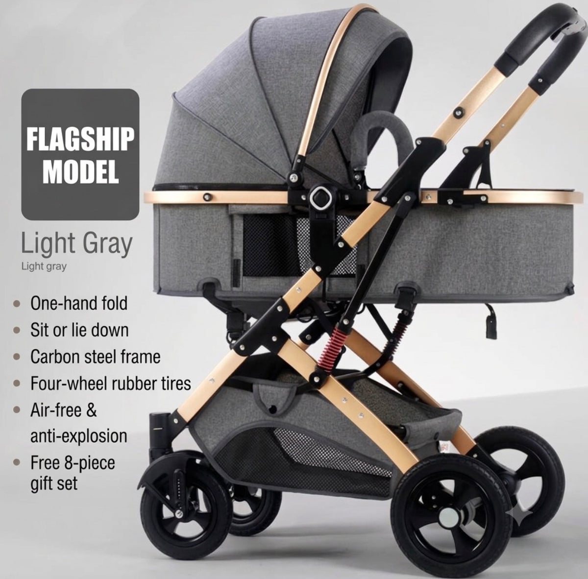 KIDSPARK Éclat | 2 in 1 baby stroller | convertible bassinet | One hand fold | premium shock absorption
