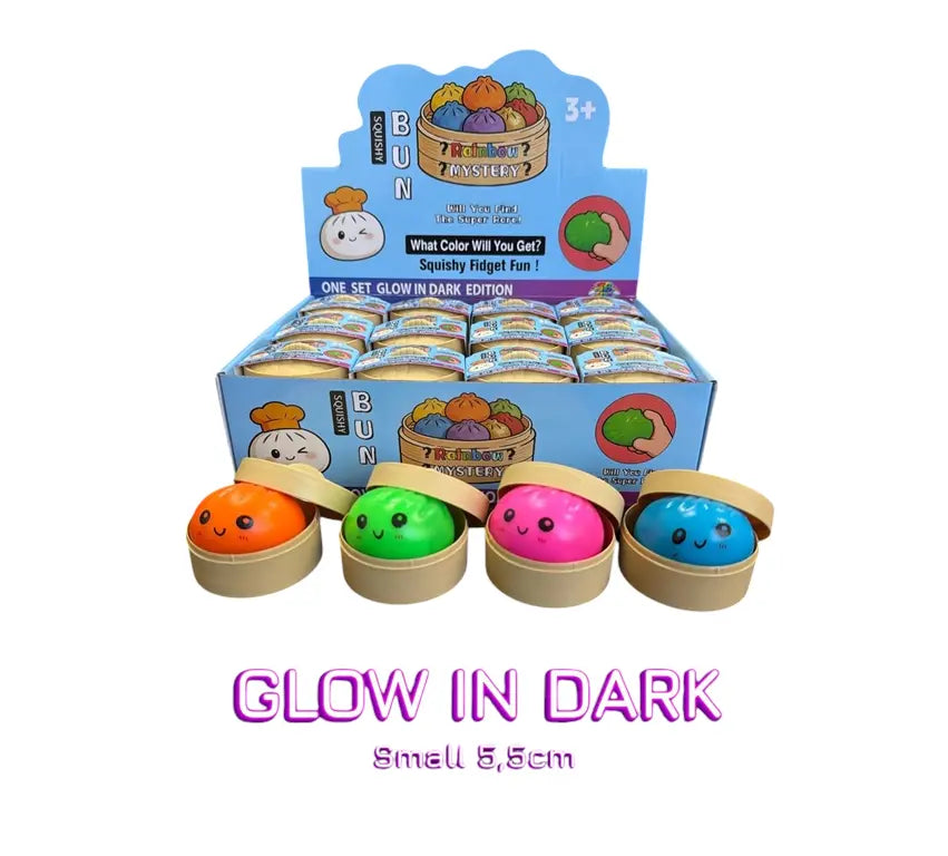 Mystery dumpling glow in the dark squishy toy
