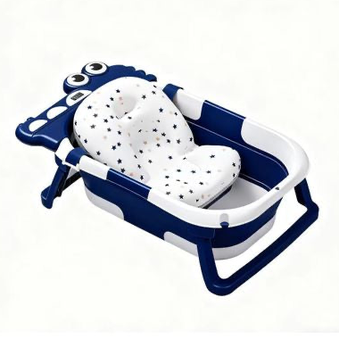 Portable baby bath tub 0-5 years | cushion | temperature monitor | EU standards quality