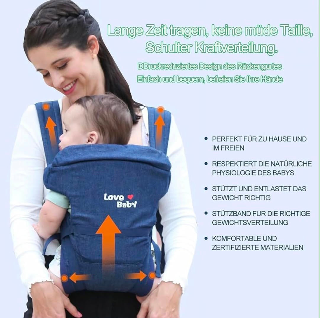 KidSpark XL premium baby carrier | 6 seat positions | premium feel