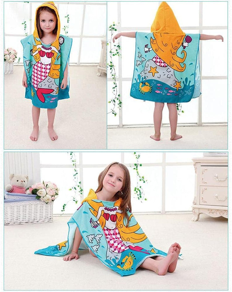 Snuggly Joy: Adorable Cartoon Print Hooded Microfiber Baby Bath Towel - Kidspark