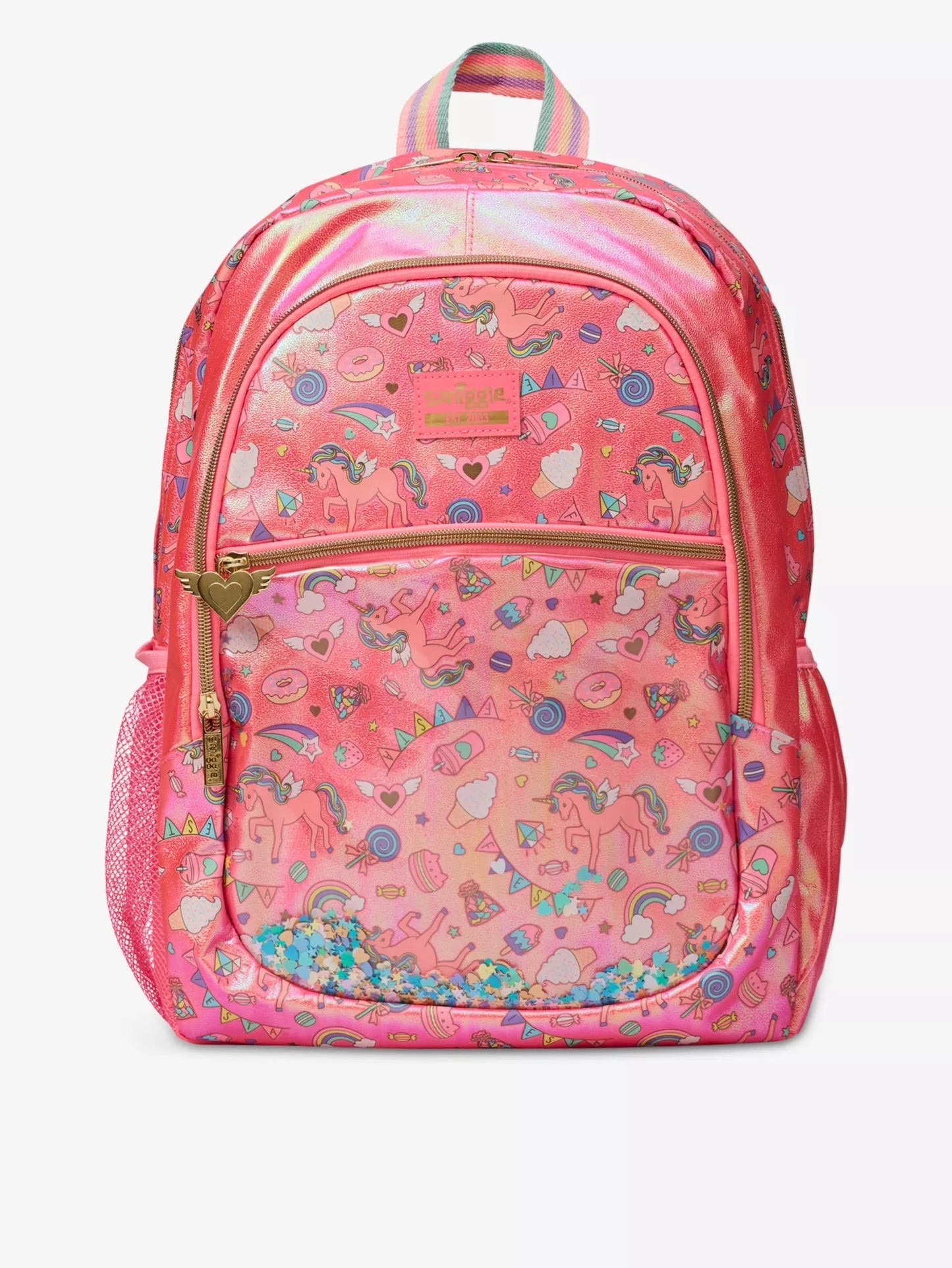 Smiggle - 16 inch Premium pink glitter unicorn Backpack