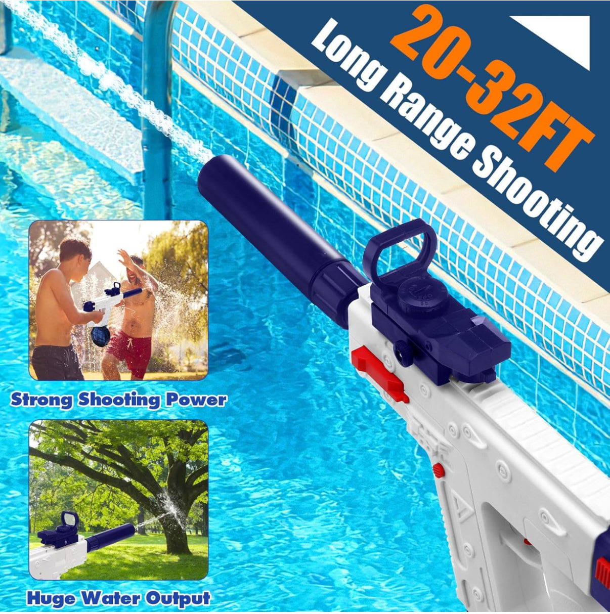 Water Arms - Vector electronic water gun | 20-32 ft range - Kidspark