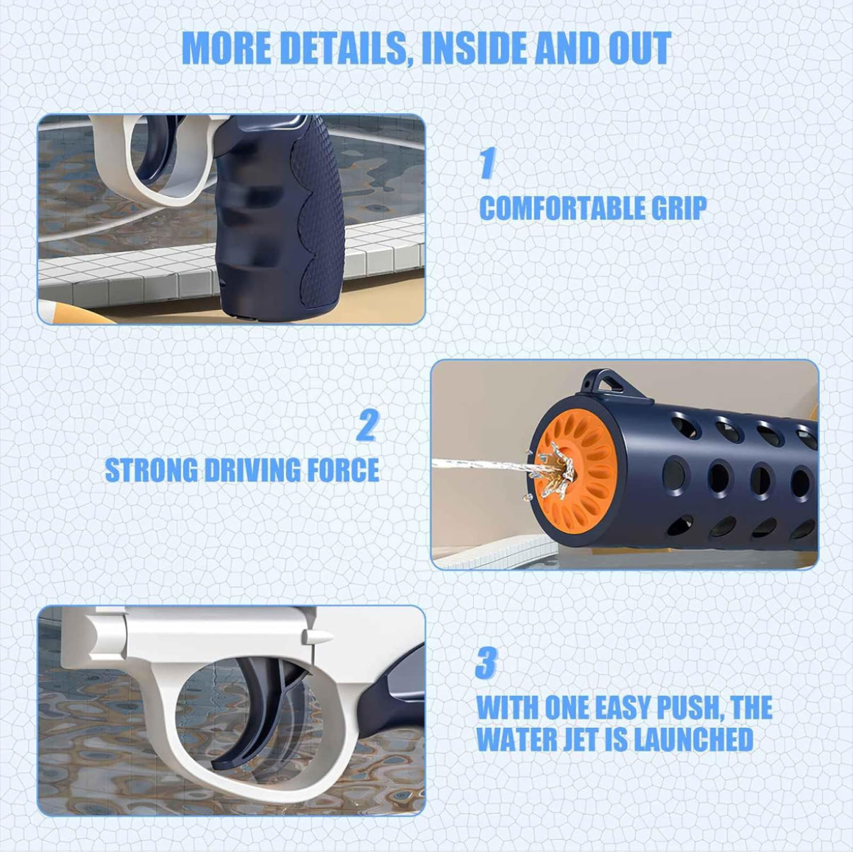 Water Arms - Classic Revolver electronic water gun | 13-26 ft range - Kidspark