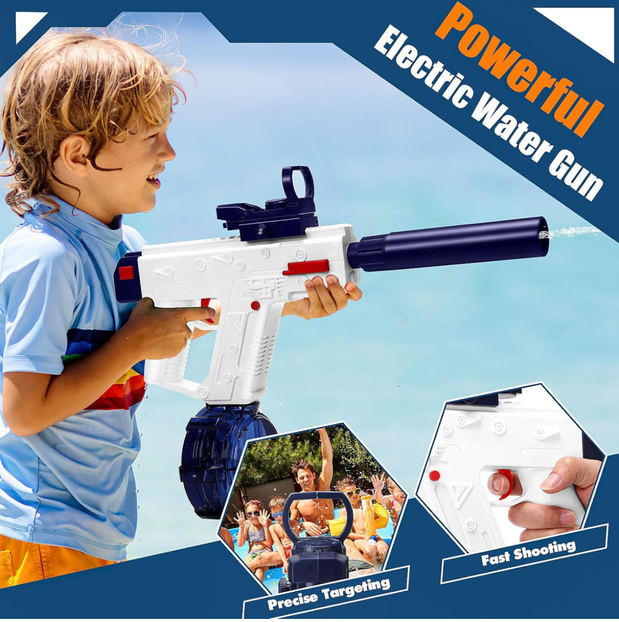 Water Arms - Vector electronic water gun | 20-32 ft range - Kidspark