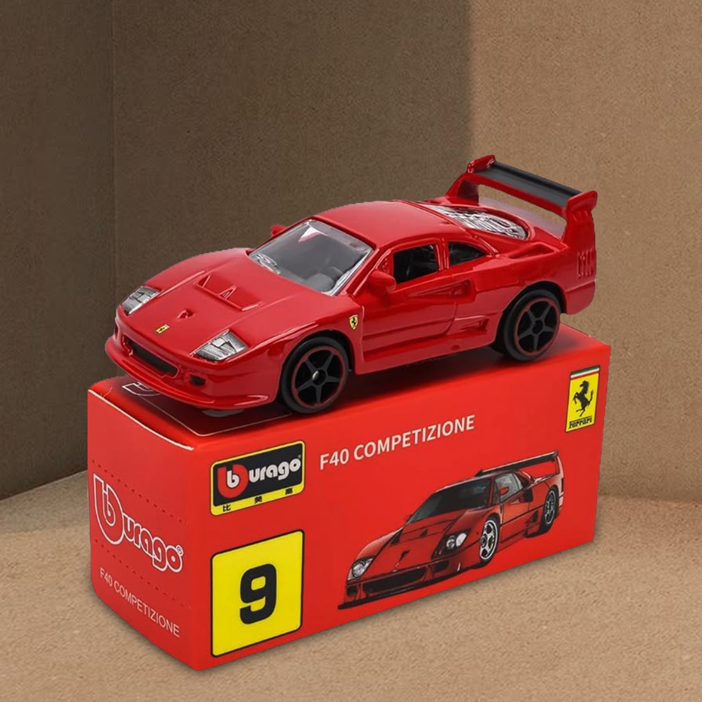 Bburago- Ferrari F40 Competizione (Red) 1:64 Scale