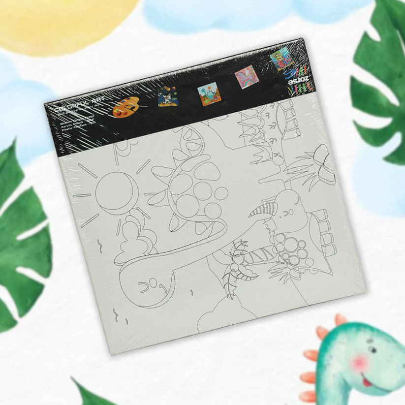 ZORSE Dino six shades of Expression wooden frame canvas painting set 25 x25cm
