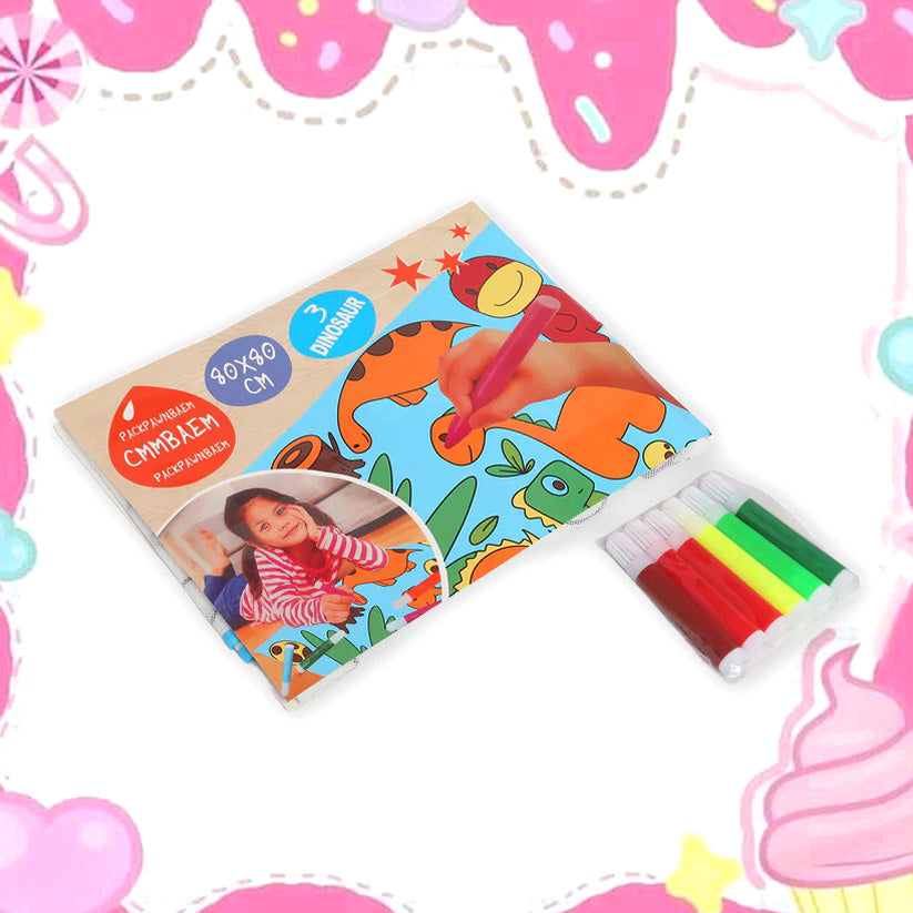 ZORSE Dino reusable washable coloring mat for your kids 80 x 80cm