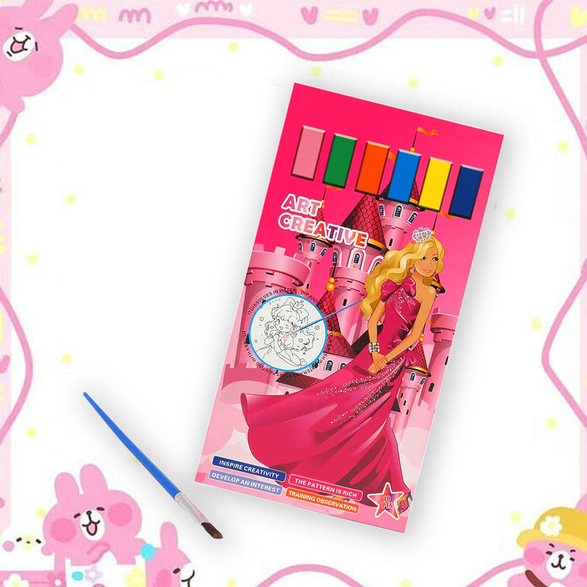 paint book with printed pages & inbuilt color -random girl print-for your painting solutions