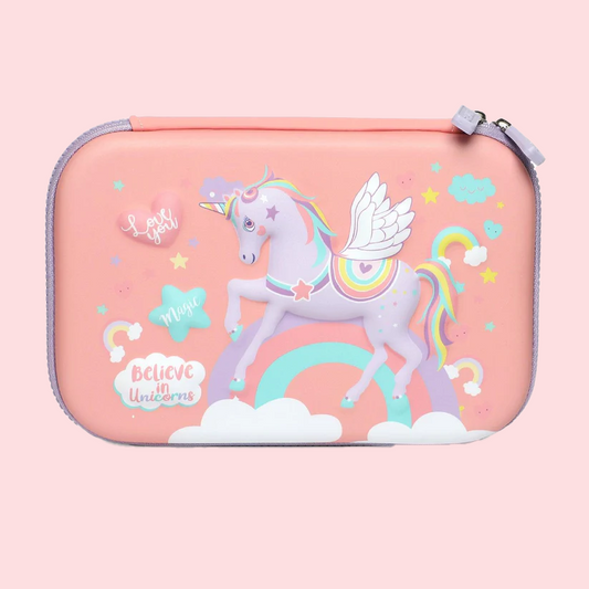 School Kids Hard Case unicorn Print Pencil Pouch big size - Kidspark