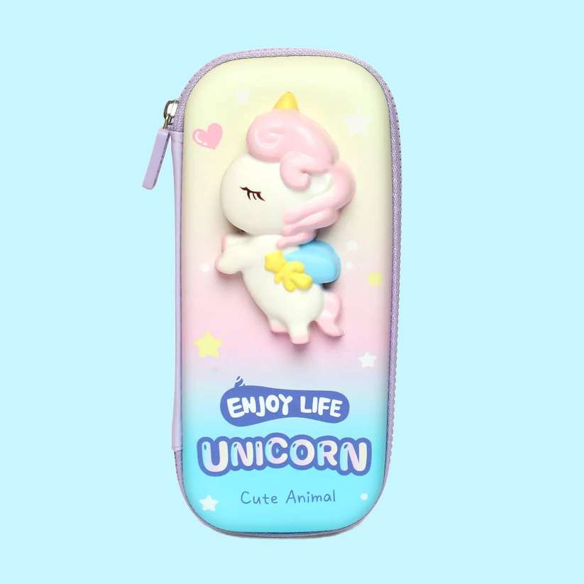 3D Squishy unicorn Pencil Case: Fun, Functional, and Portable for Kids small size