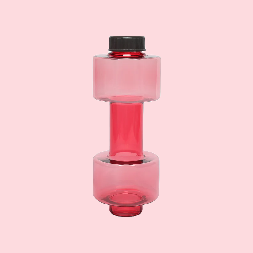 plastic dumbbell bottle for your inner gym freak - 550 ml (pink)