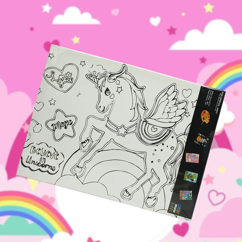 ZORSE unicorn six shades of Expression wooden frame canvas painting set 30 x 40cm