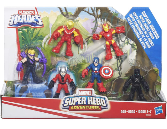 Playskool Heroes Super Hero Adventures Captain America Super Jungle Squad 6 figure set - Kidspark