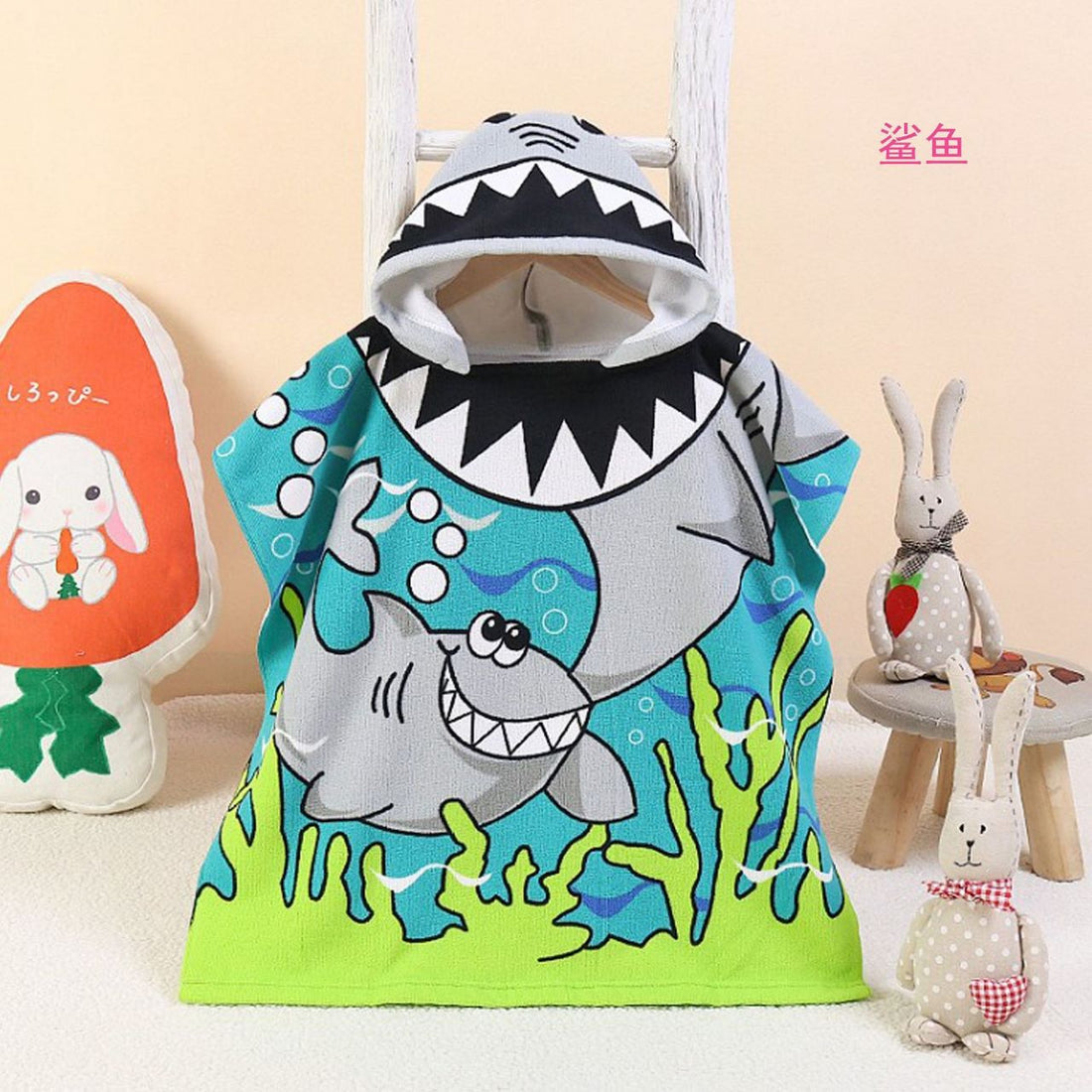 Snuggly Joy: Adorable Cartoon Print Hooded Microfiber Baby Bath Towel - Kidspark