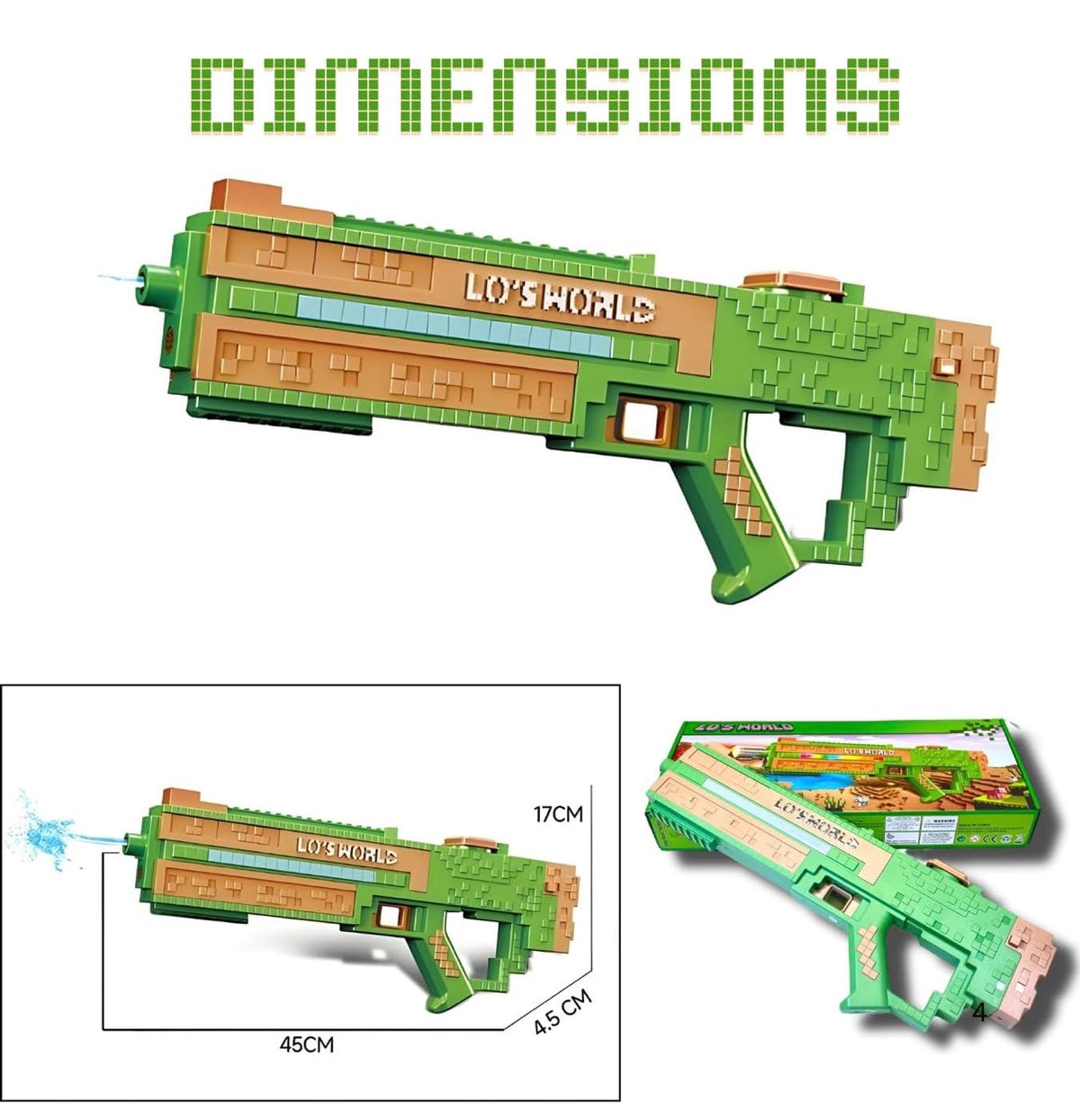 Big Minecraft Water Blaster | 47 cm