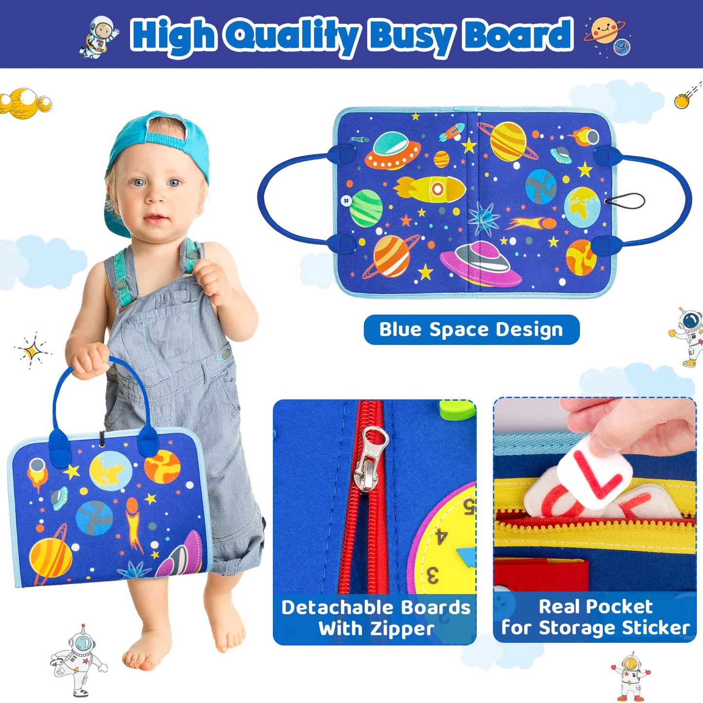 Toddler busy board book- Montessori | 3D learning book 2+