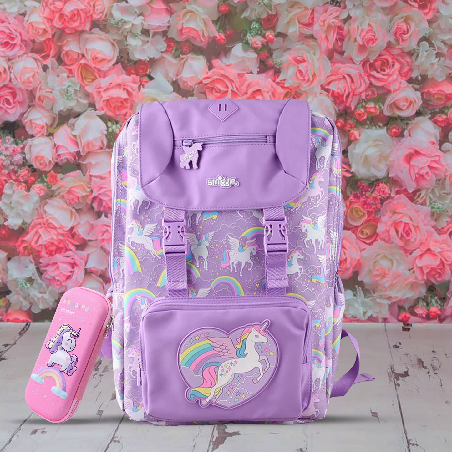 Big 18’’ Smiggle unicorn purple Backpack - Luxury Quality