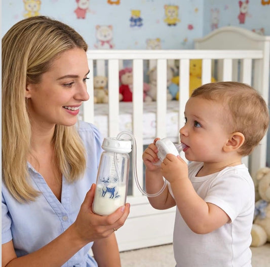Kidspark Silicone Anti Colic Portable Adjustable | Hands Free Baby Bottle | Adjustable Self Feeding Training Bottle