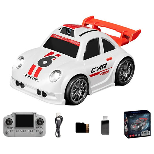 C6 Mini Cartoon RC Car Camera 2.4 Screen FPV Drift Music Toy